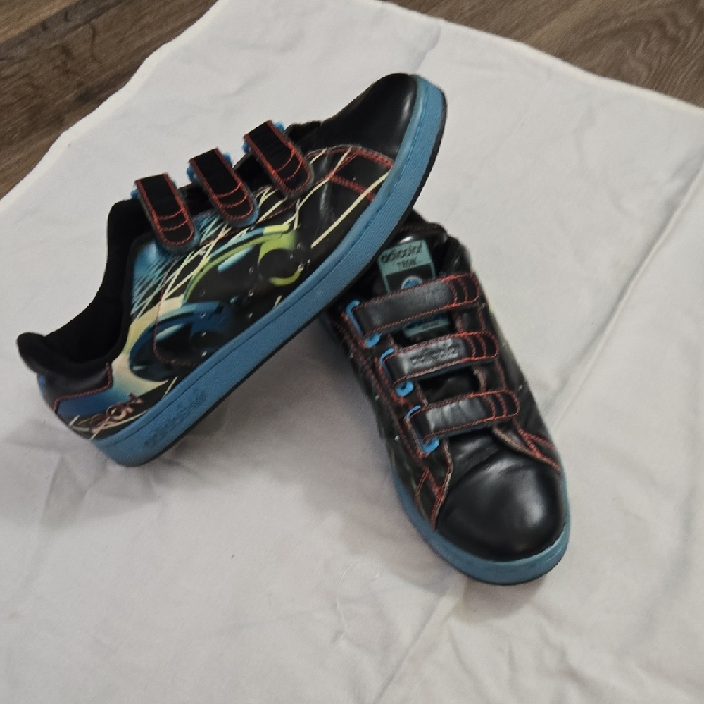 Adidas Black and Blue Velcro Sneakers
